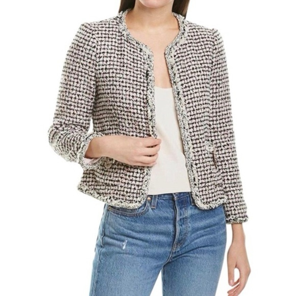 REBECCA TAYLOR | houndstooth tweed blazer sz 8